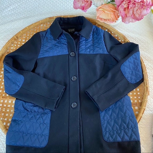 Topshop Jackets & Blazers - Topshop Blue wool coat  quilt pockets